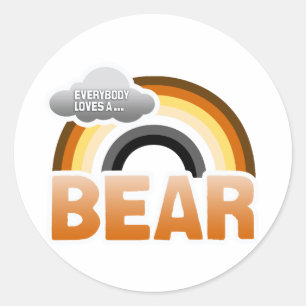 Alle Lieben einen Bären Runder Aufkleber