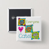 Alle Lieben Katzen Button (Vorne & Hinten)