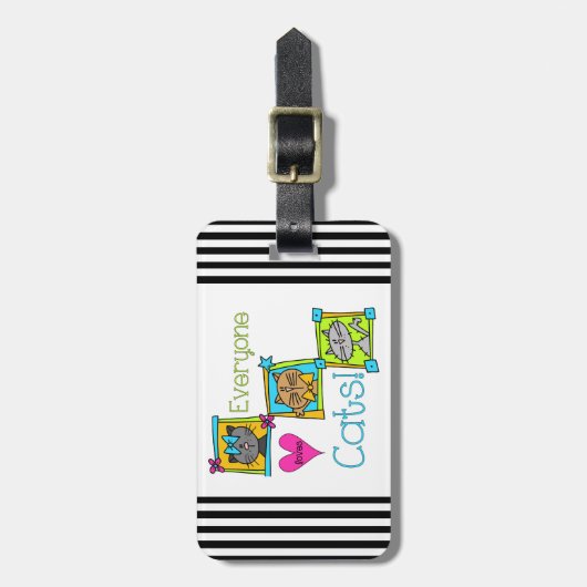 Alle Lieben Katzen Gepäckanhänger (Vorderseite vertikal)