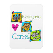 Alle Lieben Katzen Magnet (Vertikal)