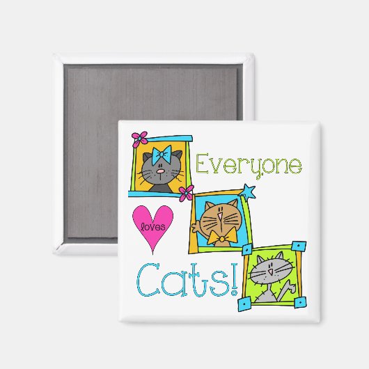 Alle Lieben Katzen Magnet (Vorderseite/Rückseite)