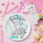 Alle Lieben mich | Niedliches Hippo Pappteller (Party)