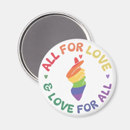 Alle Lieben Pride Rainbow Hand LGBTQ+ Magnet (Vorderseite/Rückseite)