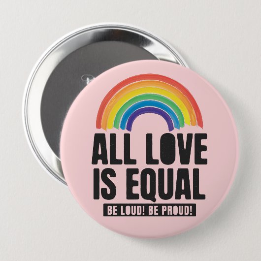 Alle Lieben sind gleichberechtigte LGBT-Rechte-Rai Button (Vorne & Hinten)