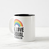 Alle Lieben sind gleichberechtigte LGBT-Rechte-Rai Zweifarbige Tasse (Vorderseite Links)