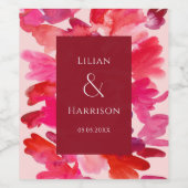 Alle Lieben Wasserfarben Rosa Roter Wein Etikett (Einzelnes Label)