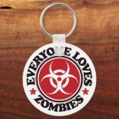 Alle Lieben Zombies - Rot Schlüsselanhänger (Vorderseite)