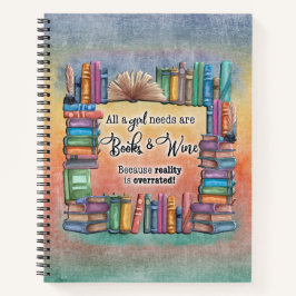 Alle Mädchen brauchen Bücher und Weinbuch-Journal