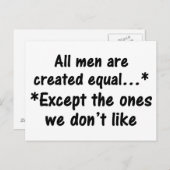 Alle Männer sind gleich 2 Postkarte (Vorne/Hinten)