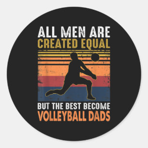 Alle Männer sind gleich Volleyball Vater Vintag Runder Aufkleber