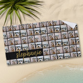 Alle mehr als 6 Foto Collage Black & Gold Script N Strandtuch