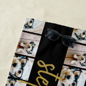 Alle mehr als 6 Foto Collage Black & Gold Script N Strandtuch (Beispiel)