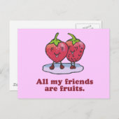 ALLE MEINE FREUNDE SIND OBST POSTKARTE (Vorne/Hinten)