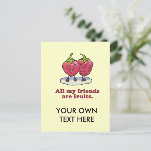 ALLE MEINE FREUNDE SIND OBST POSTKARTE (Stehend Vorderseite)