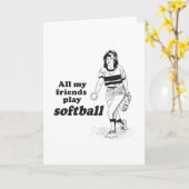 Alle meine Freunde spielen Softball Karte (Gelbe Blume)