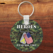 Alle meine Helden tragen Hundetags - Camouflage Schlüsselanhänger (Vorderseite)