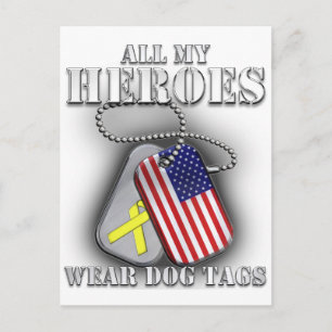 Alle meine Helden tragen Hundetags Postkarte