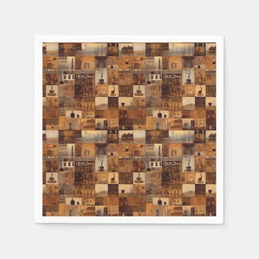 Alle meine Kaffeemaschine Quilt Muster Nr. 4 Serviette (Vorderseite)