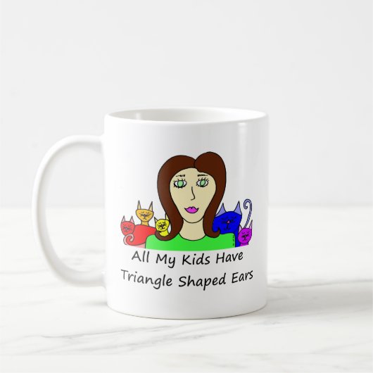 Alle meine KindHaveTriangle geformten Ohren Kaffeetasse (Links)