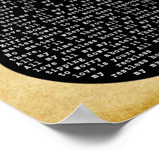 Alle meine Liebe Black Gitar Song Lyric Wall Art P Poster (Ecke)