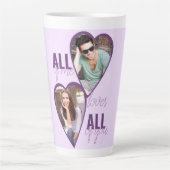 Alle meine Lieben Sie alle 2 Herz Foto Lilac Milchtasse (Vorderseite)