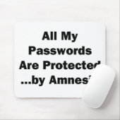 Alle meine Passwörter werden… durch Amnesie Mousepad (Mit Mouse)