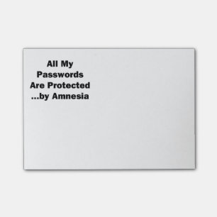 Alle meine Passwörter werden… durch Amnesie Post-it Klebezettel