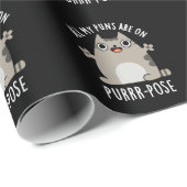Alle meine Puns sind auf purer Pose Funny Cat Pun Geschenkpapier (Rolleneckpunkt)