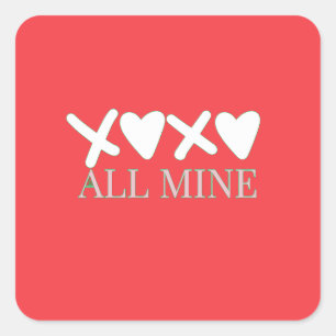 ALLE MEINE XOXO Valentins-Shirt - Minimalistisches Quadratischer Aufkleber