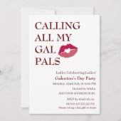 ALLE MEINEN GAL PAL Galentine's Day Girls Night Einladung (Vorderseite)