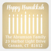 Alle Menorah-Imitate im Text verdecken Rücksendead Quadratischer Aufkleber (Vorderseite)