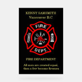 Alle Menschen sind gleich geschaffen, ein paar wer Acrylschild (Vorderseite)