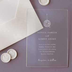 Alle Minimalistischen Farbdisketten Hochzeit Acryleinladungen