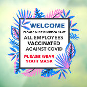 Alle Mitarbeiter, die eine akzente Maske tragen Fensteraufkleber (Blatt 3)