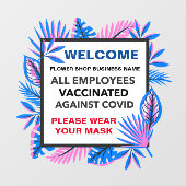 Alle Mitarbeiter, die eine akzente Maske tragen Fensteraufkleber (Blatt)