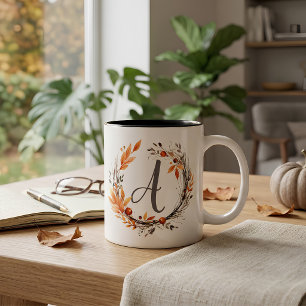 Alle modernen Buchstaben für Mädchen im Boho-Stil Zweifarbige Tasse