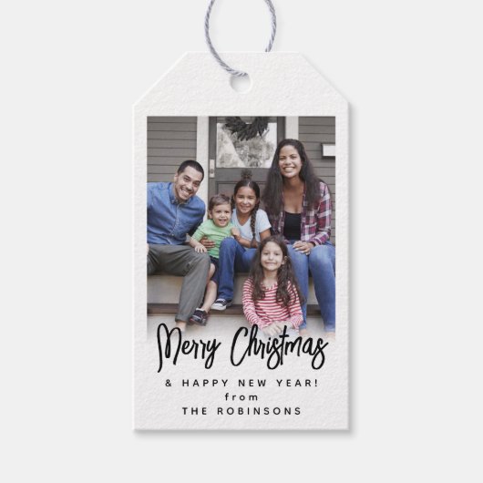 Alle modernen, schwarz und weiß gegossenen Foto Geschenkanhänger (Vorderseite)