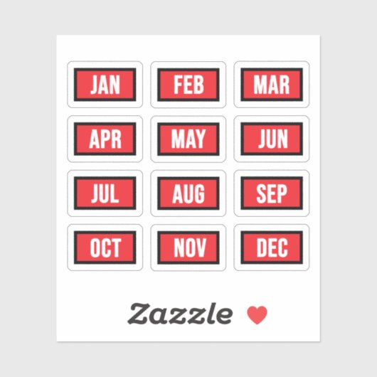 Alle Monate - Monate des Jahres Aufkleber (Blatt)