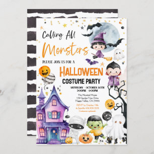 Alle Monster Kostüm Party Kinder rufen Einladung