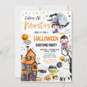 Alle Monster Kostüm Party Kinder rufen Einladung (Vorderseite)