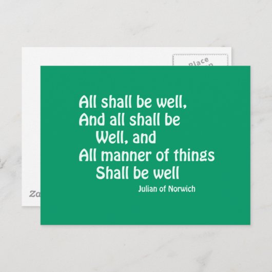 Alle müssen gut sein postkarte (Vorne/Hinten)