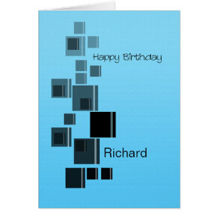 Alle Namen Abstrakt Design Blue Birthday Card