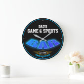 Alle Namen Game & Sports Bar Blue - Black - Große Wanduhr (Zuhause)