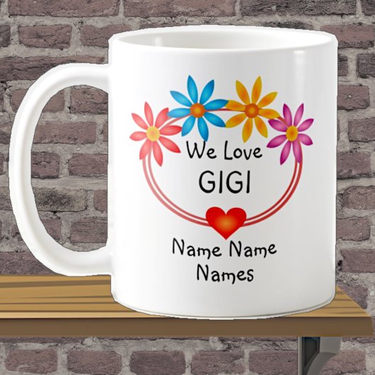 ALLE Namen Kids Namen GIGI Blume Herz ändern Kaffeetasse