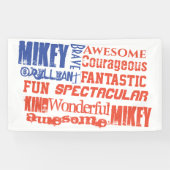 Alle Namen Red White und Blue American USA Flag Banner (Horizontal)