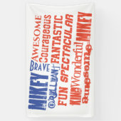 Alle Namen Red White und Blue American USA Flag Banner (Vertikal)