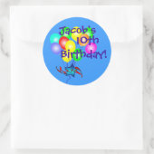 Alle Namen und Alter Spaß Geburtstag Balloons Aufk Runder Aufkleber (Tasche)