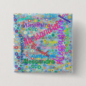 Alle Namenskollaps mit Personalisierten Blume Button (Vorderseite)