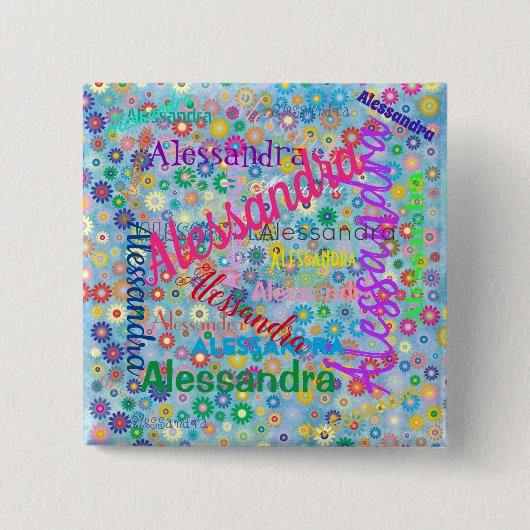 Alle Namenskollaps mit Personalisierten Blume Button (Vorderseite)