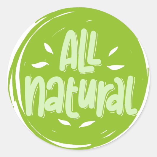 Alle natürlichen Veganen Logos Klassischer Rundauf Runder Aufkleber (Vorderseite)